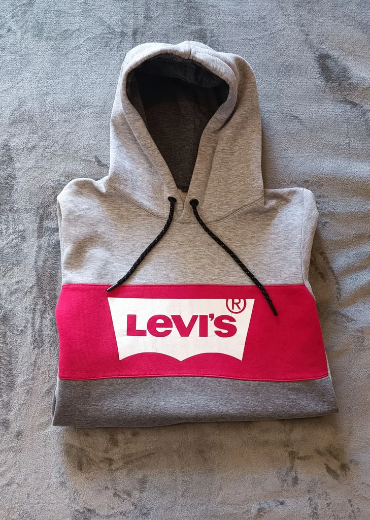 Levi's hoodie pullover size L in very good condition with a gradient color from gray to red – photo 5